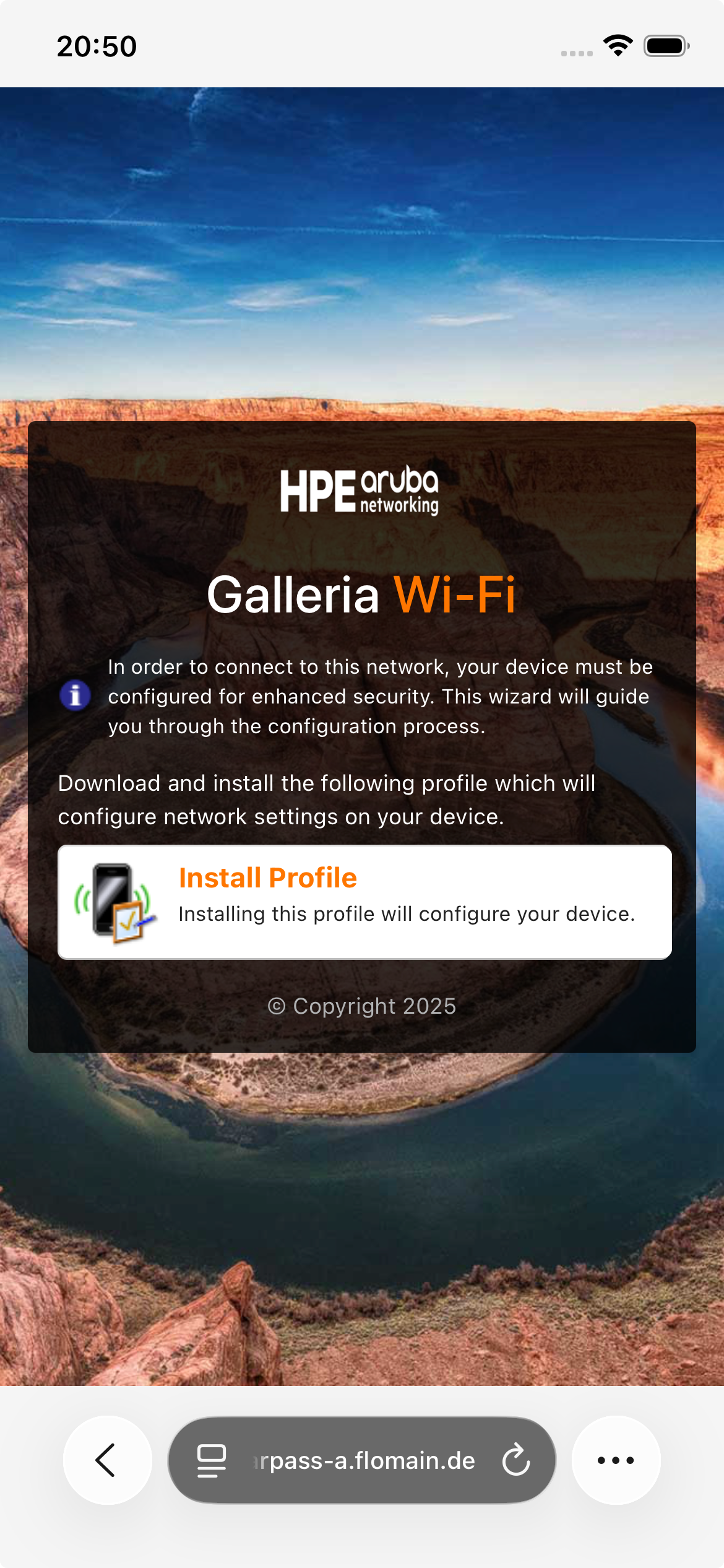 ClearPass Onboarding Wizard Profile